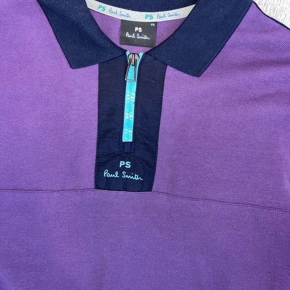PS Paul Smith Purple Polo Shirt with Zip Collar – Size XS - Picture 3 of 7